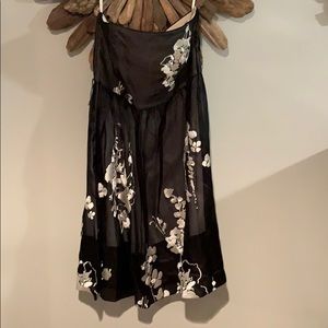 Black and light silver gray floral dress